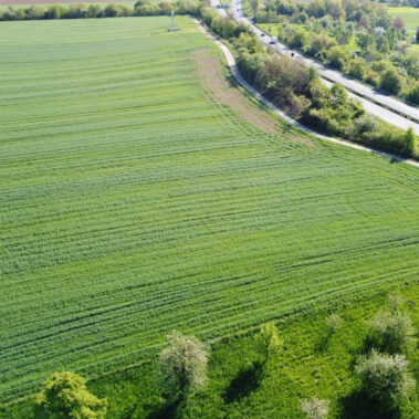 Luftaufnahme Solarparkstandort Vorrätzen vor Baubeginn