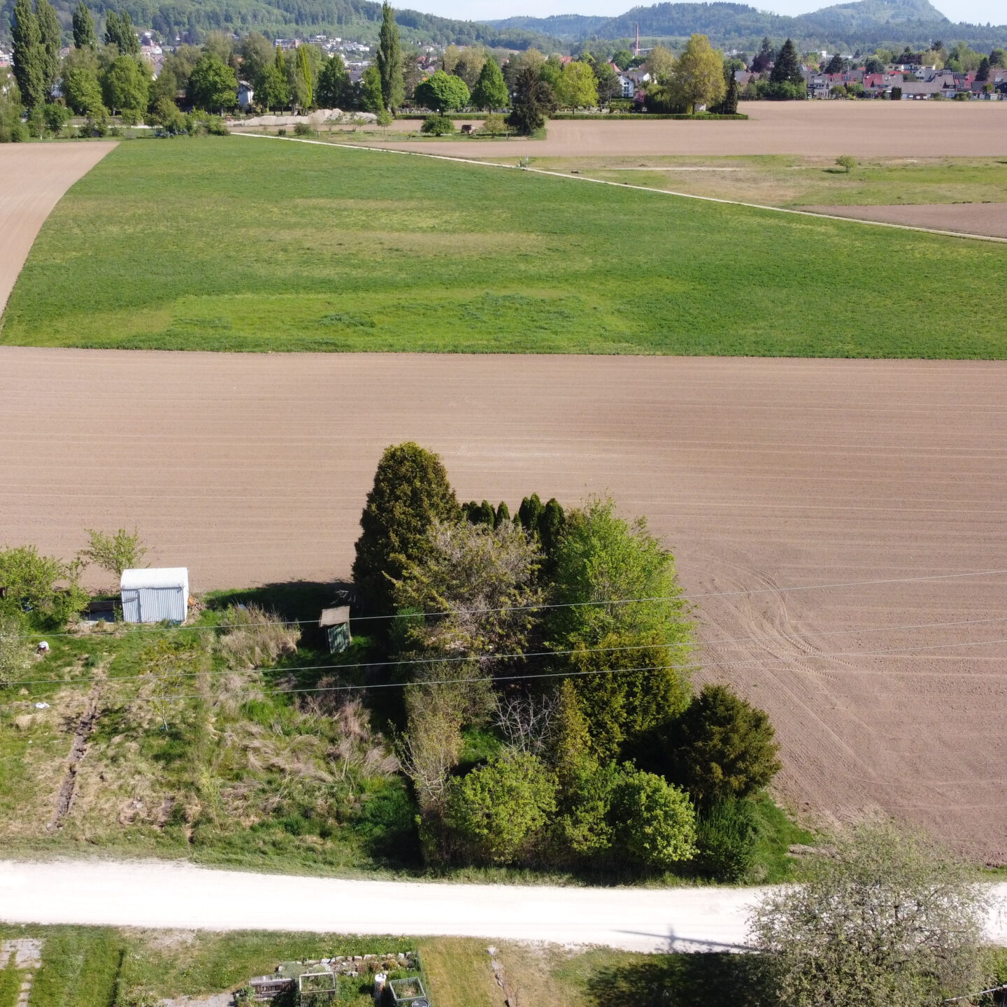 Luftbild möglicher Solarparkstandort Riedbuck